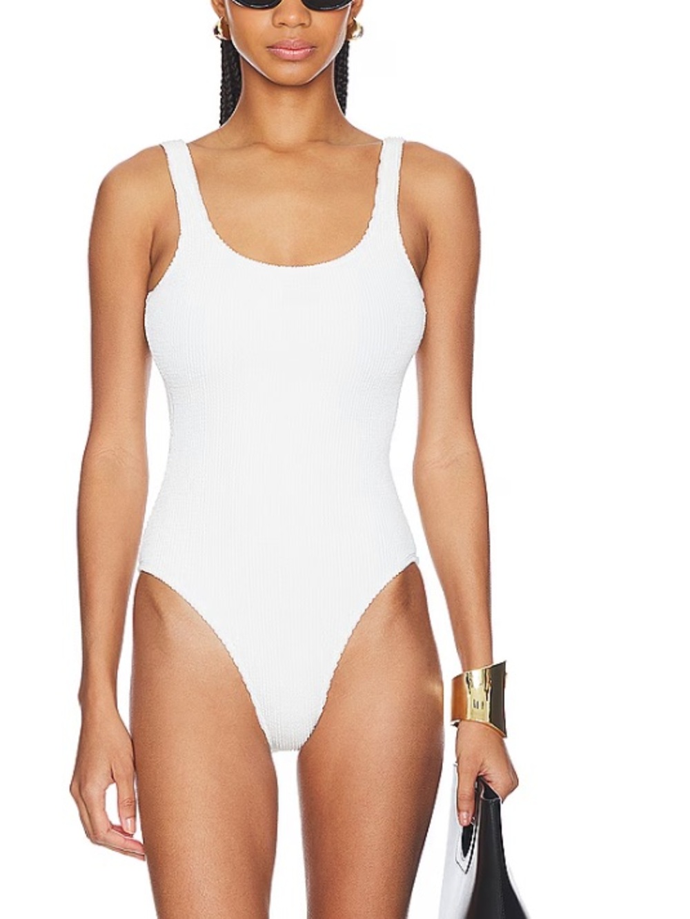 Good American White Scoop Neck Body Suit